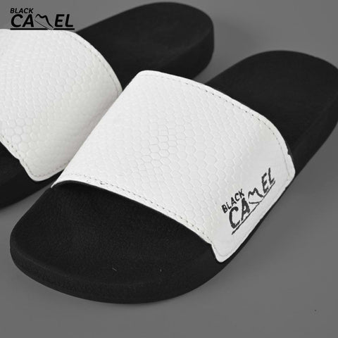 White Cobra Texture Style Slide Flip Flop - Men's Flip Flop - Slipper - Chappal
