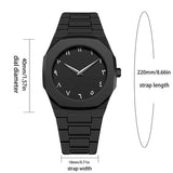ARABIC BLACK AURA Quartz Watch for Men's - Water-resistant