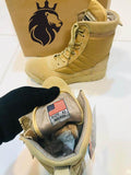 Men's Long Army Boots - Khaki Army Boots