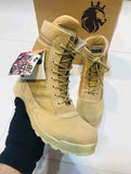 Men's Long Army Boots - Khaki Army Boots