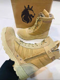 Men's Long Army Boots - Khaki Army Boots